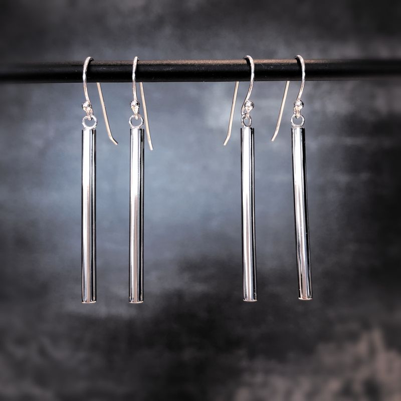Silver Stick Earrings