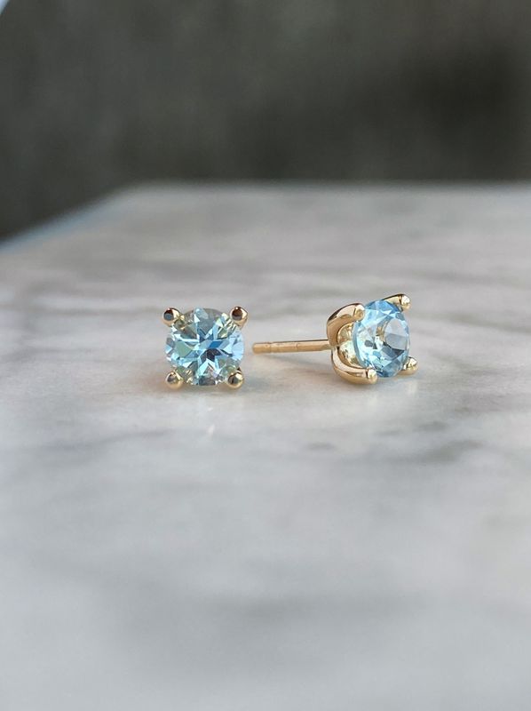 Sky Blue Topas gullørepynt